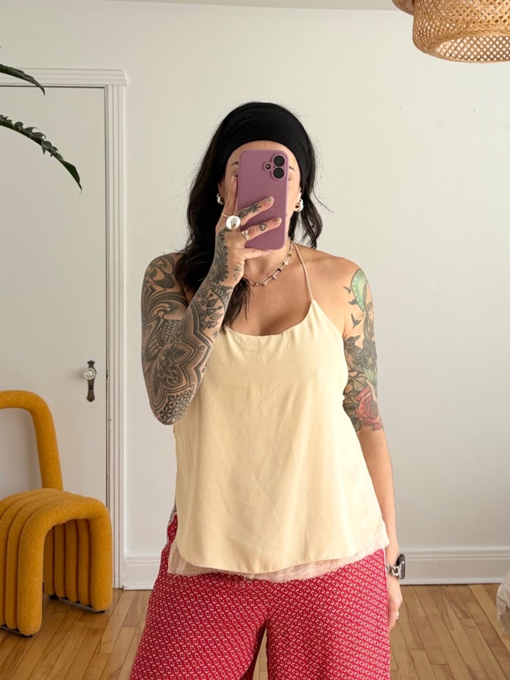 Free people raw hem chiffon tank top